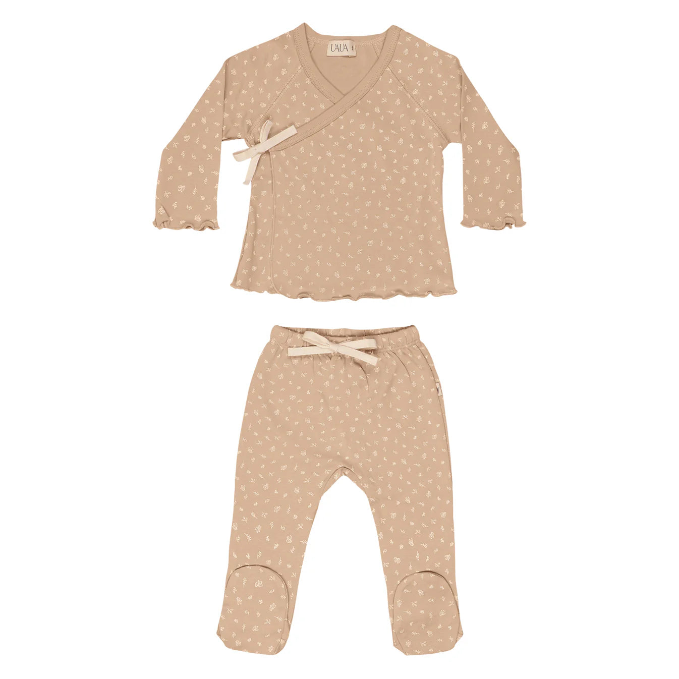 kimono set ruffled, rosa floral - UAUA