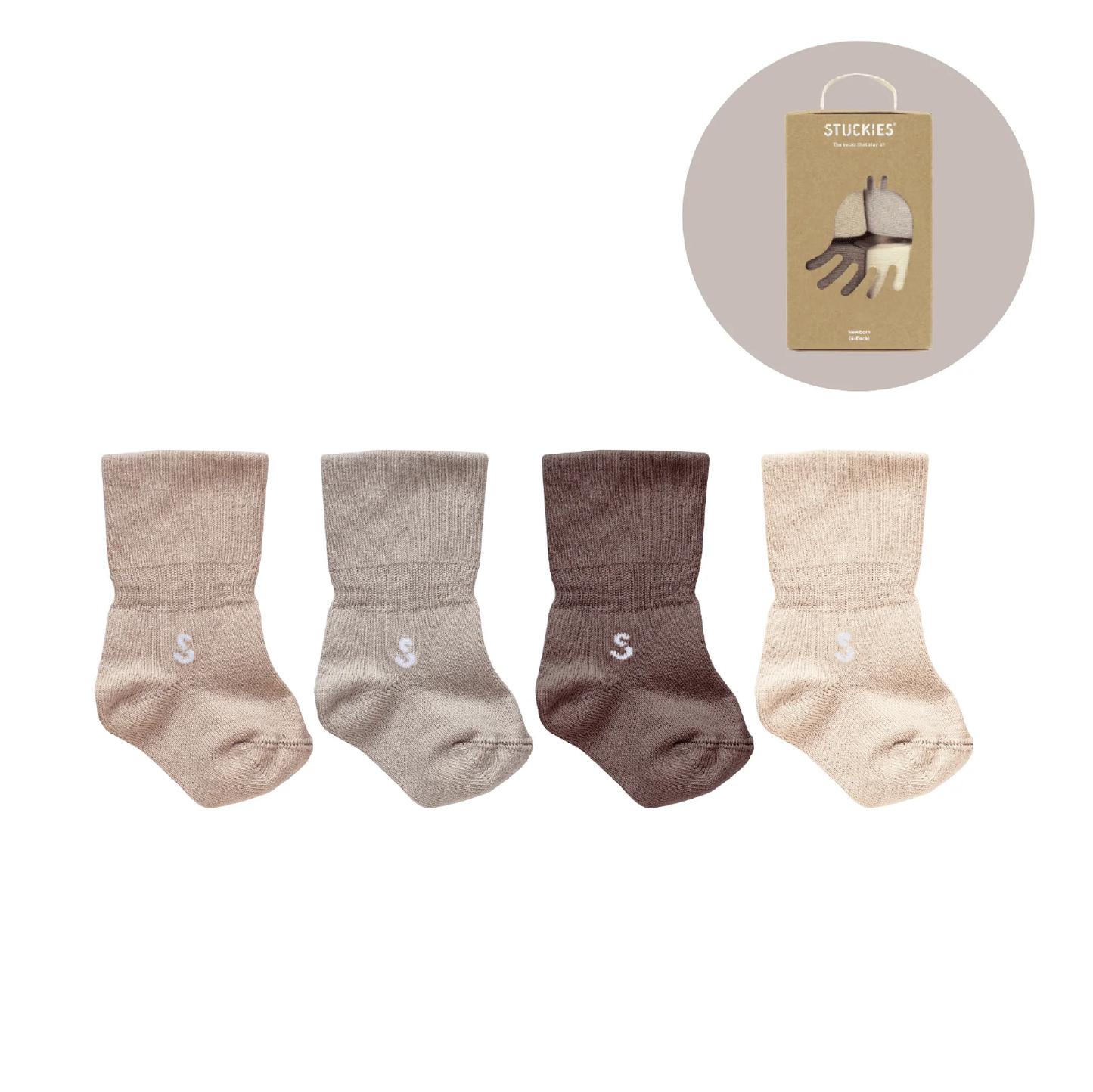sokken, 4-pack newborn, doe - STUCKIES