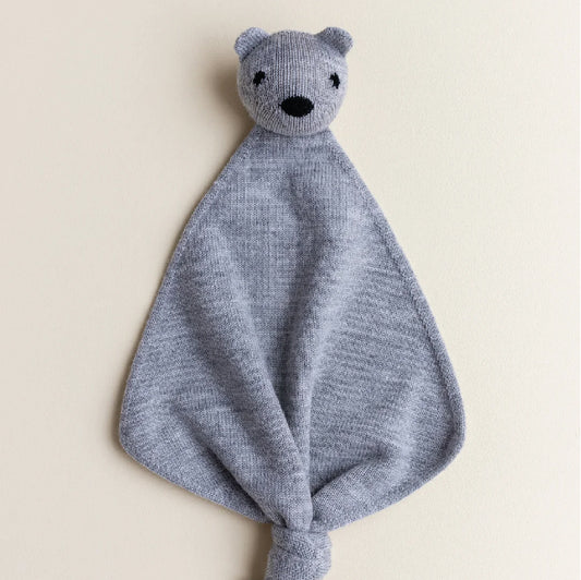 knuffeldoekje teddy tokki, grey melange – HVID