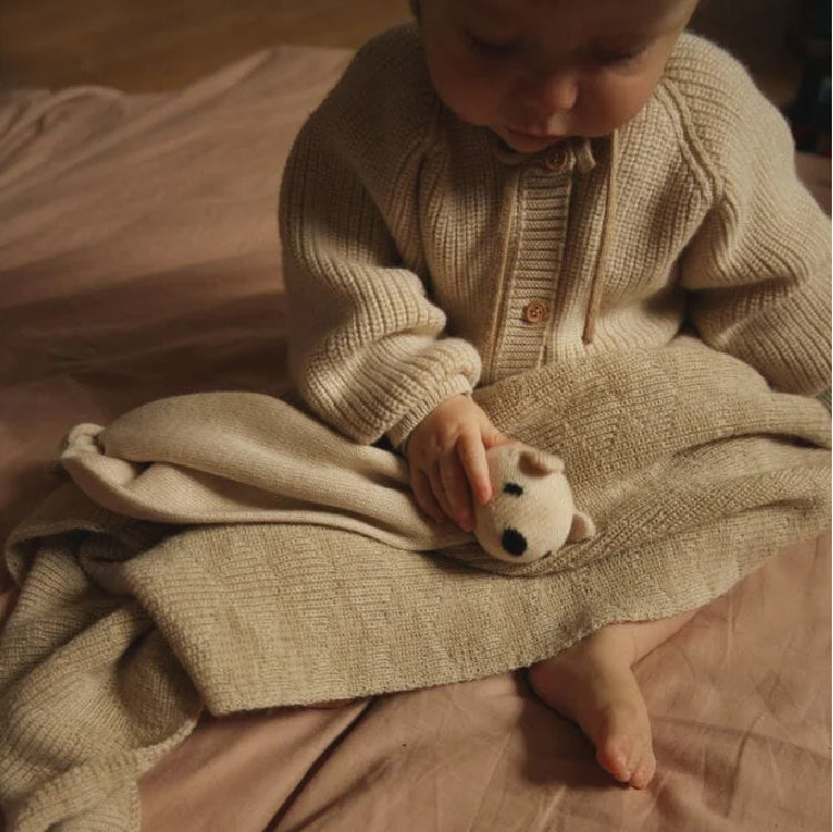 knuffeldoekje teddy tokki, cream – HVID