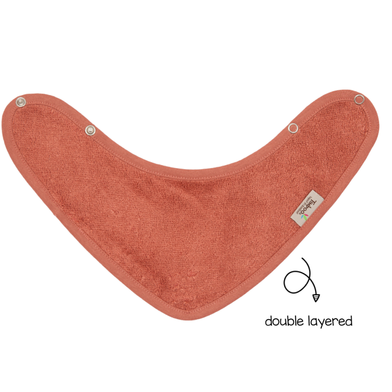 kwijlslabbetje dubbellaags, apricot blush - TIMBOO