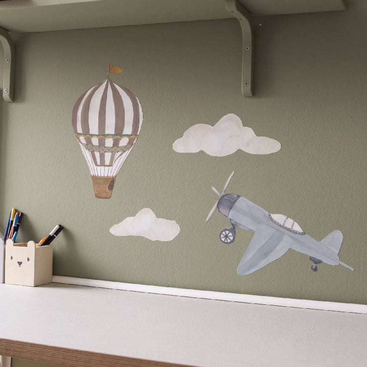 muursticker, retro airplane blue - THAT'S MINE