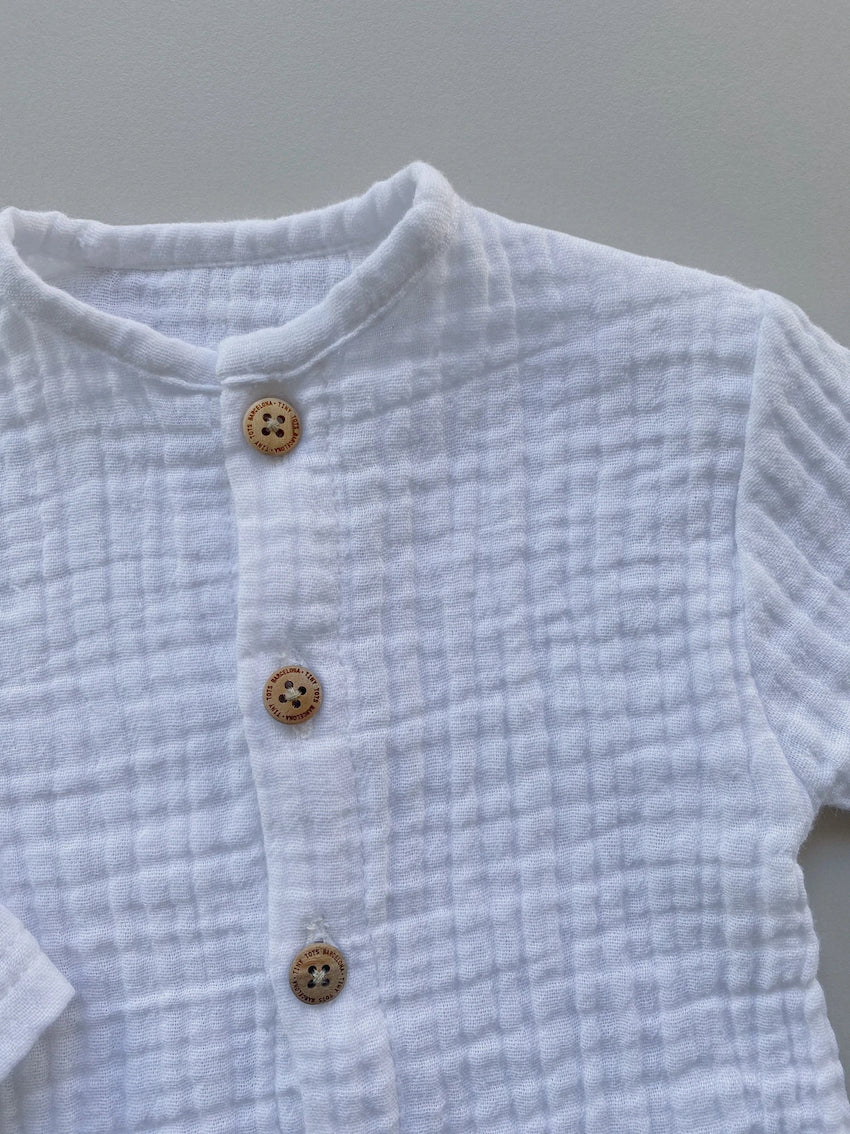 shirt mistflower, optic white - TINY TOTS