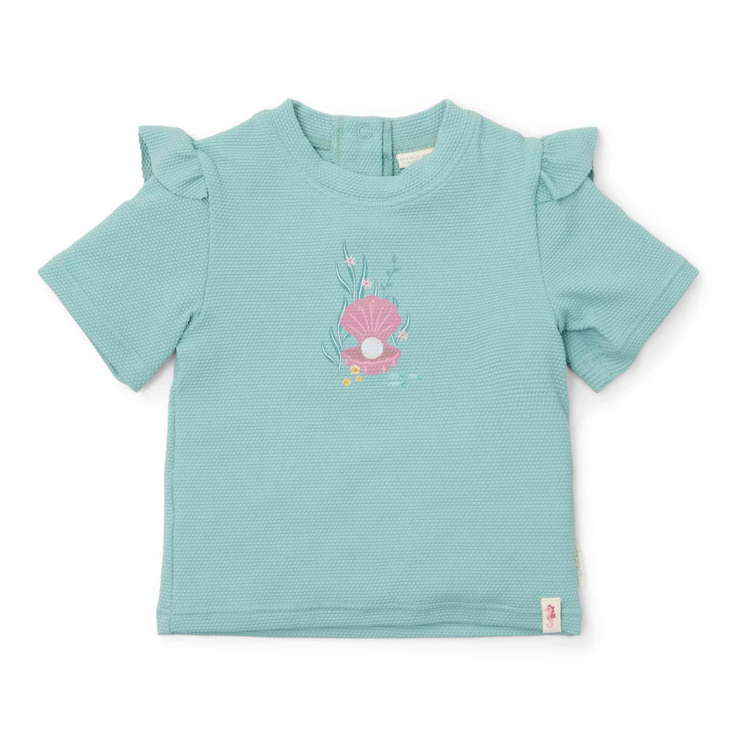 UV zwem t-shirt ocean treasures, surf blue - LITTLE DUTCH