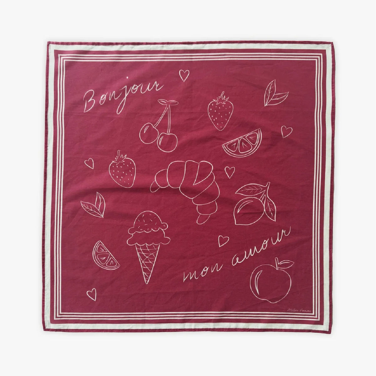 sjaal, bonjour - ATELIER POMME