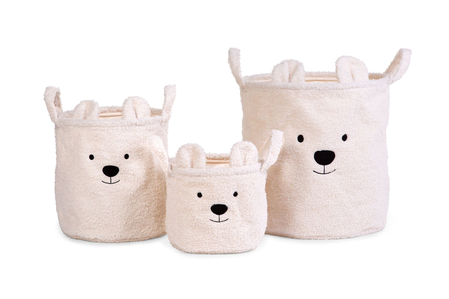 opbergmand teddy, 3 stuks, ecru - CHILDHOME
