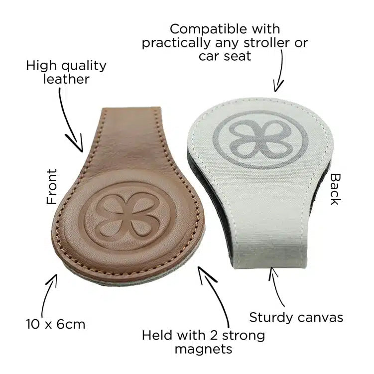 set clips leder, beige - CLOBY