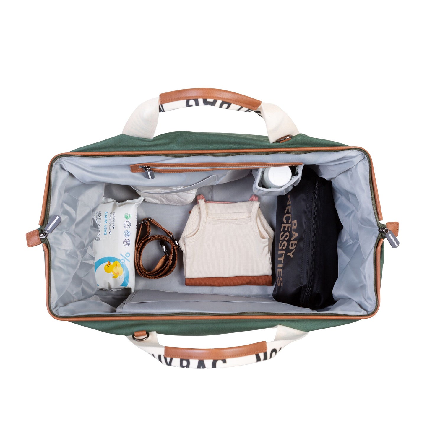 luiertas 'mommy bag' signature, canvas groen - CHILDHOME