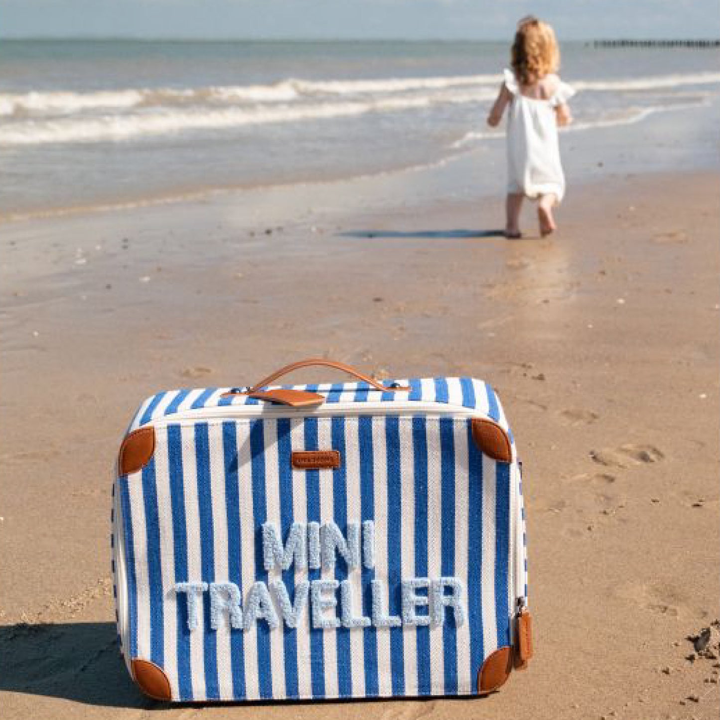 koffertje 'mini traveller' stripes, electric blue/light blue - CHILDHOME