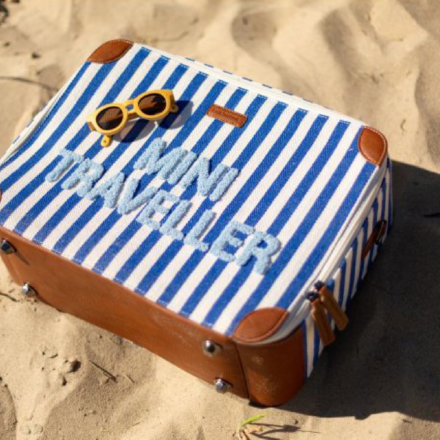 koffertje 'mini traveller' stripes, electric blue/light blue - CHILDHOME