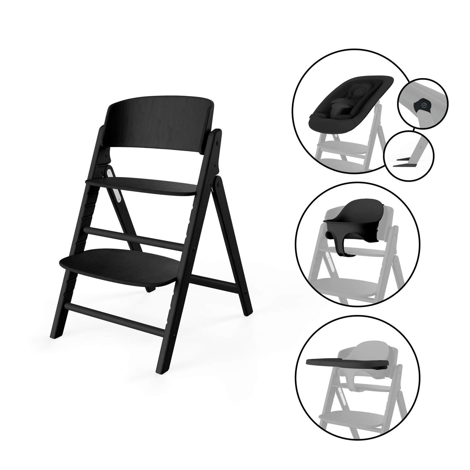 meegroeistoel CLICK & FOLD 4-in-1, stunning black