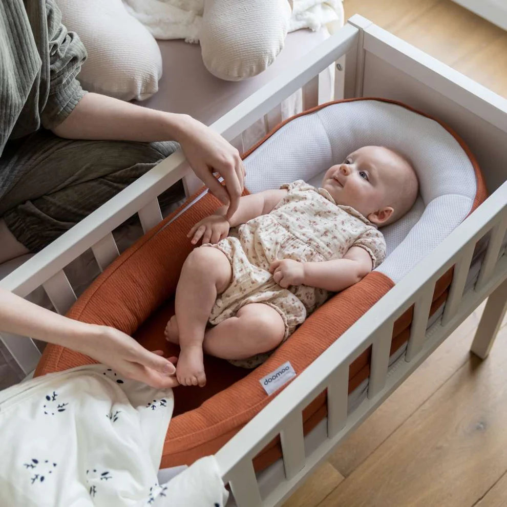 babynest cocoon, tetra jersey terracotta - DOOMOO