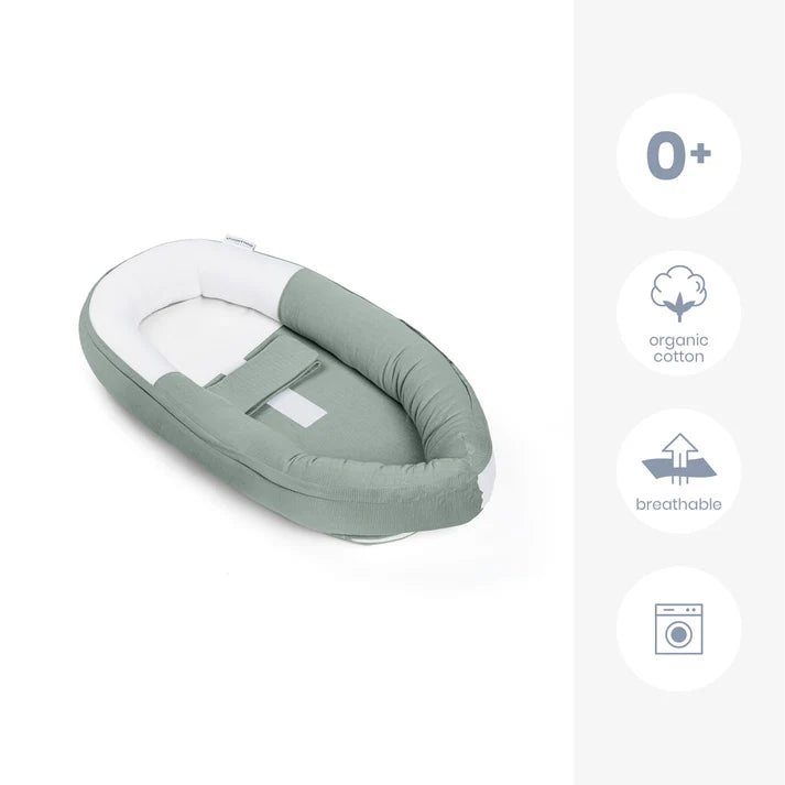 babynest cocoon, tetra jersey green - DOOMOO