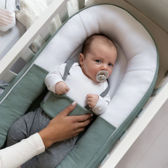 babynest cocoon, tetra jersey green - DOOMOO