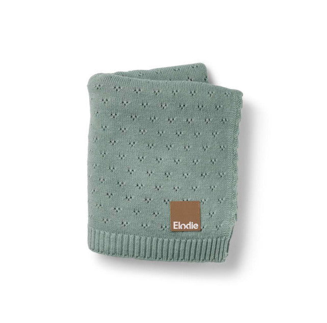 wiegdeken pointelle, pebble green - ELODIE