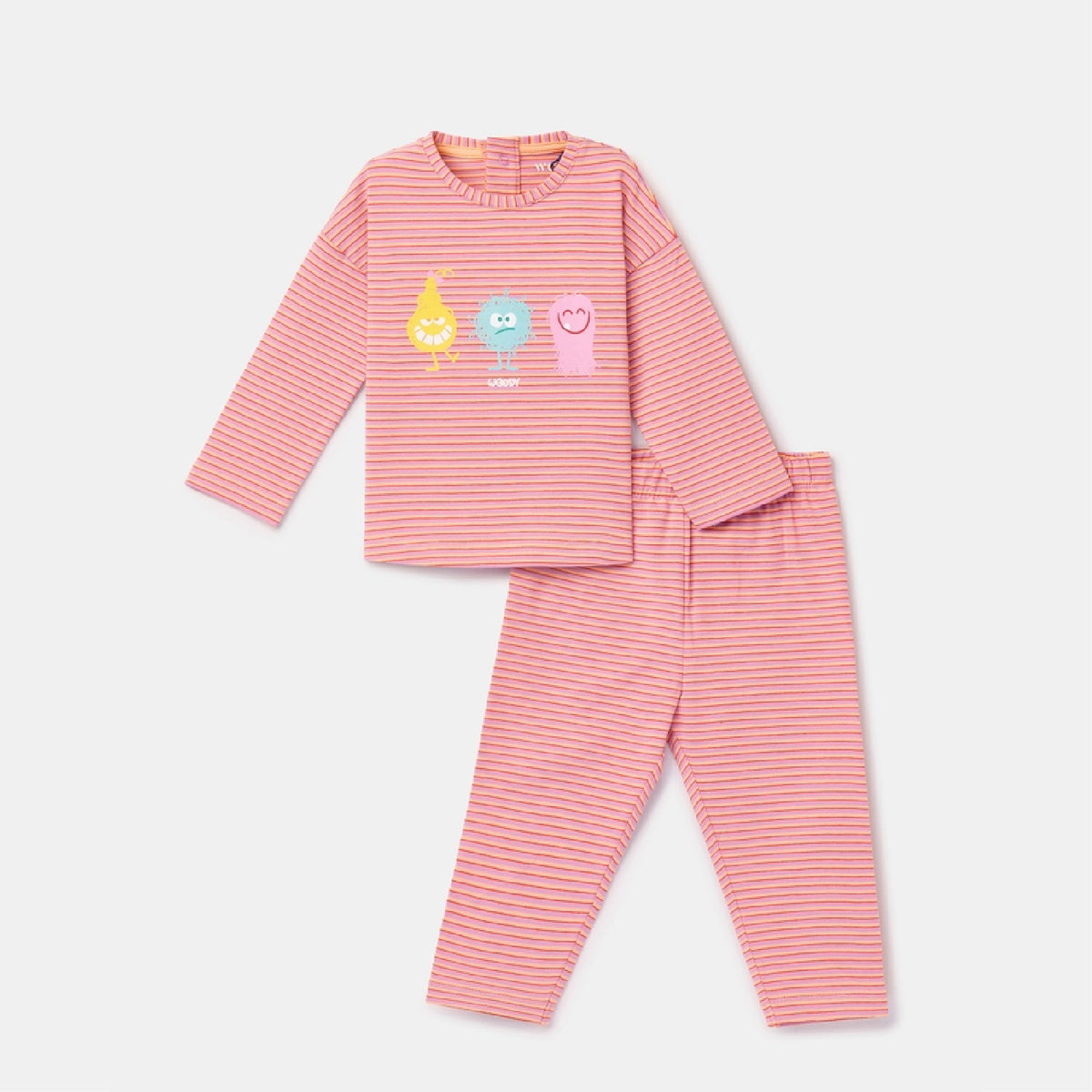 pyjama katoen aliens, roze - WOODY