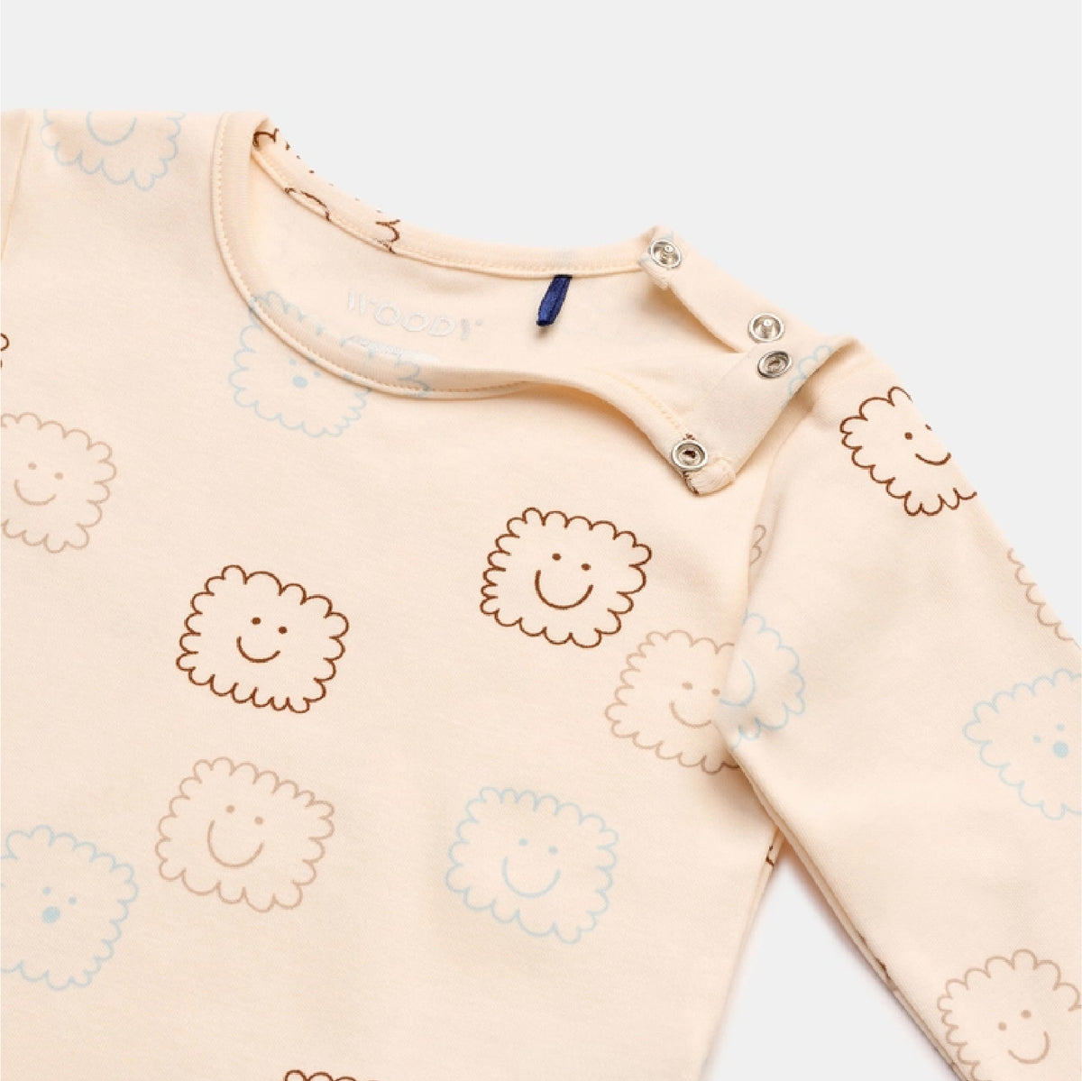 pyjama katoen smile, beige - WOODY