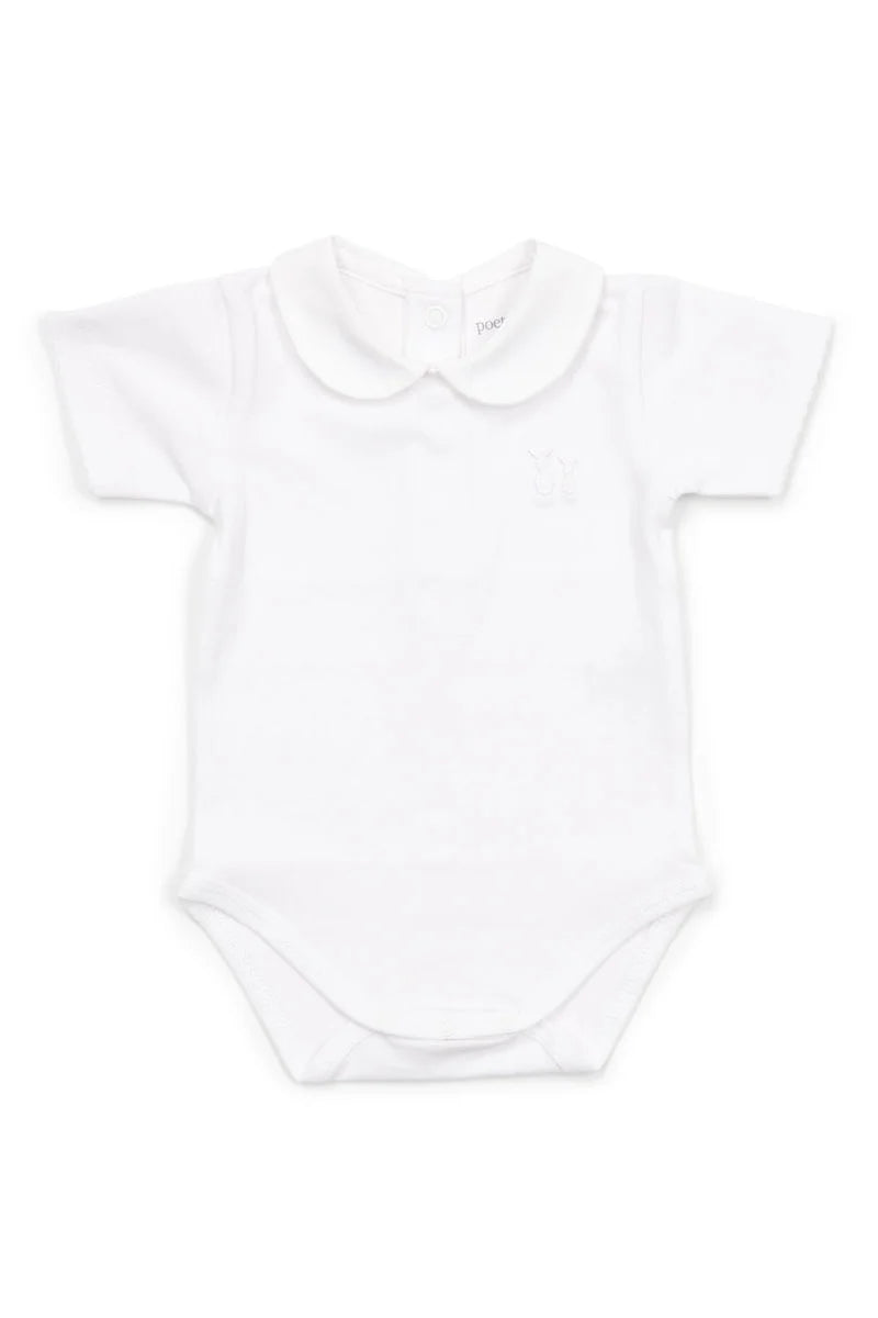 body korte mouw/rond kraagje noa, wit - POETREE KIDS