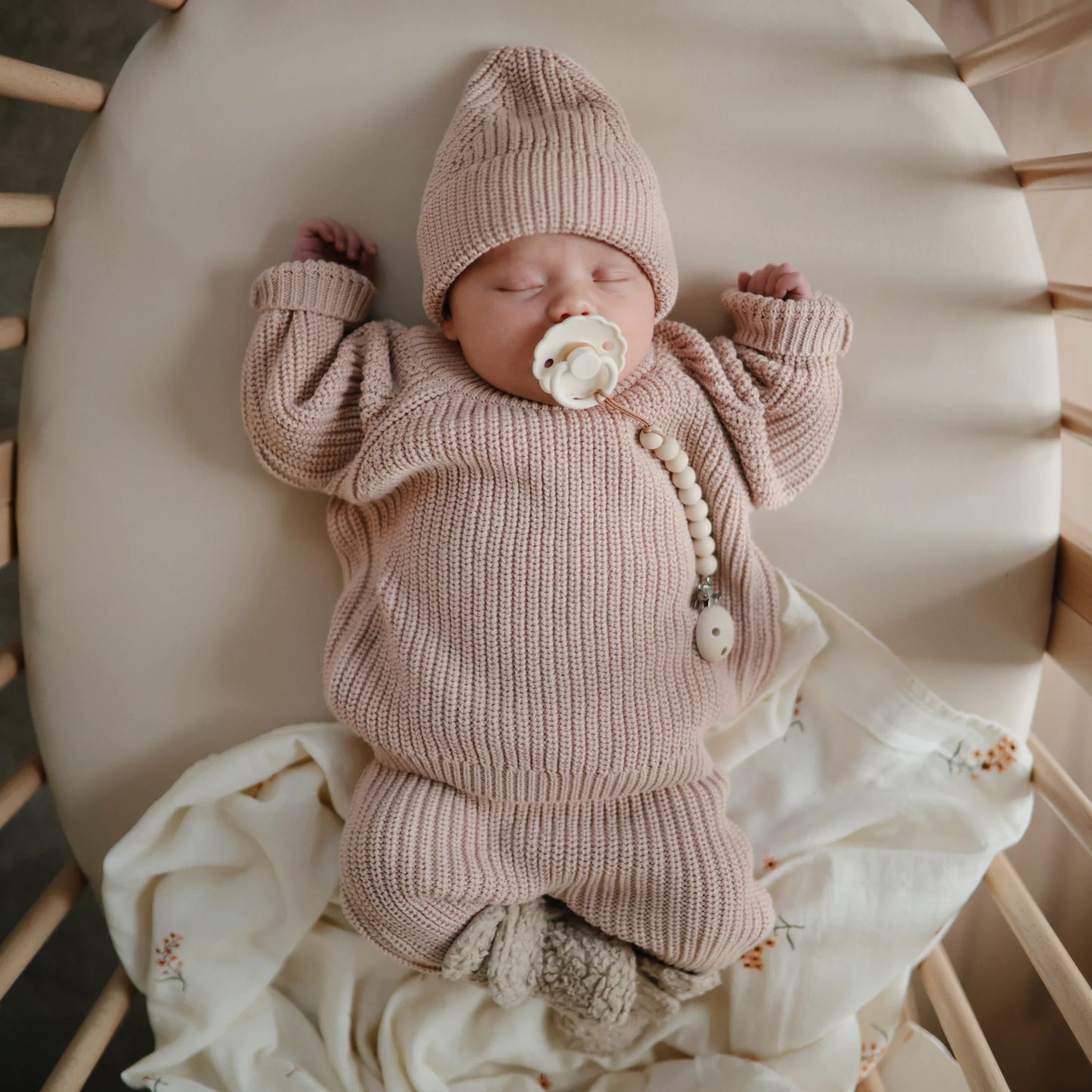 sweater chunky knit, blush - MUSHIE