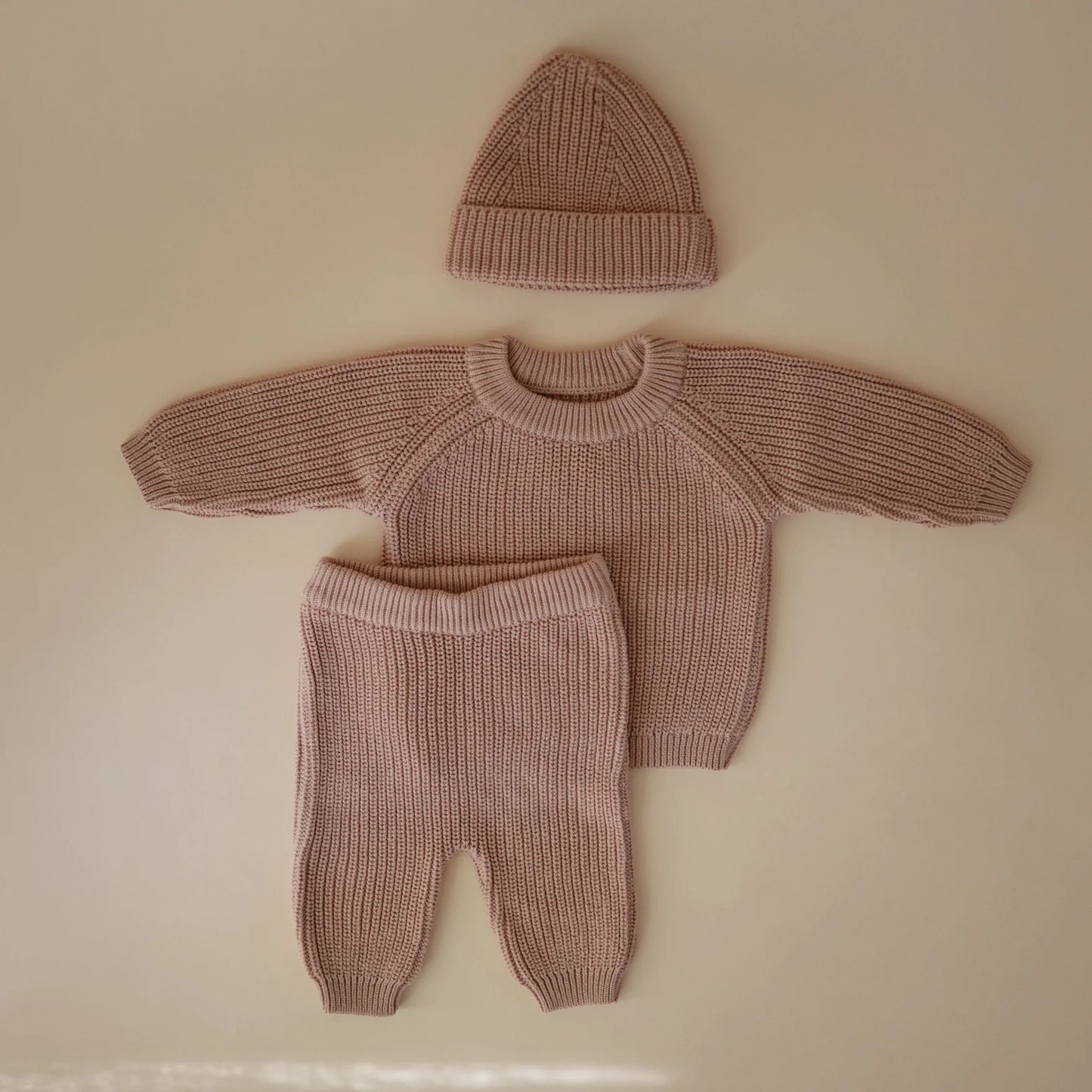 sweater chunky knit, blush - MUSHIE
