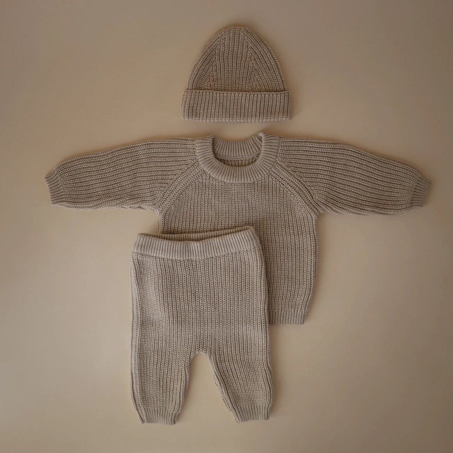 sweater chunky knit, beige - MUSHIE