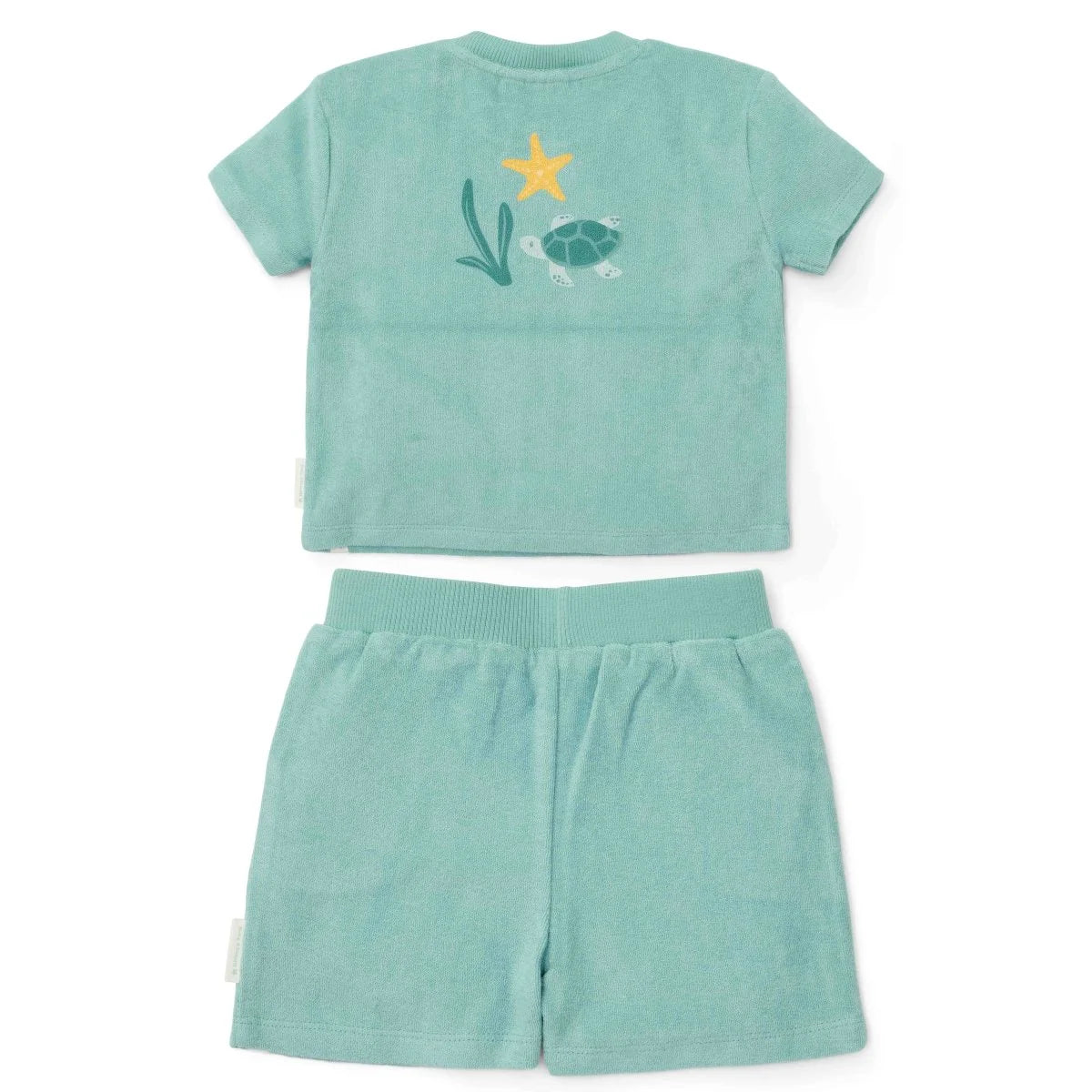 sweater+broek seashells and stripes, surf blue - LITTLE DUTCH