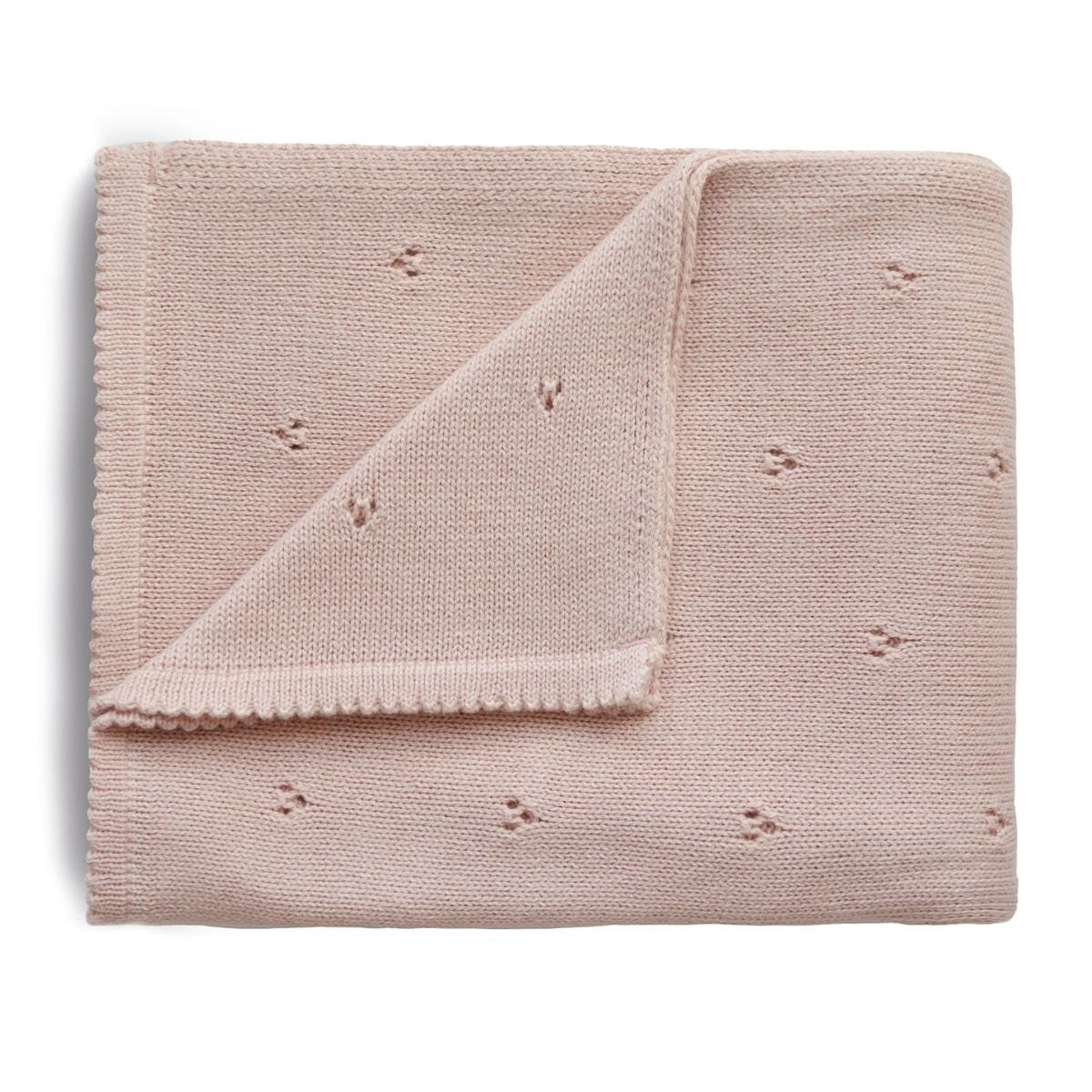 dekentje pointelle, blush – MUSHIE