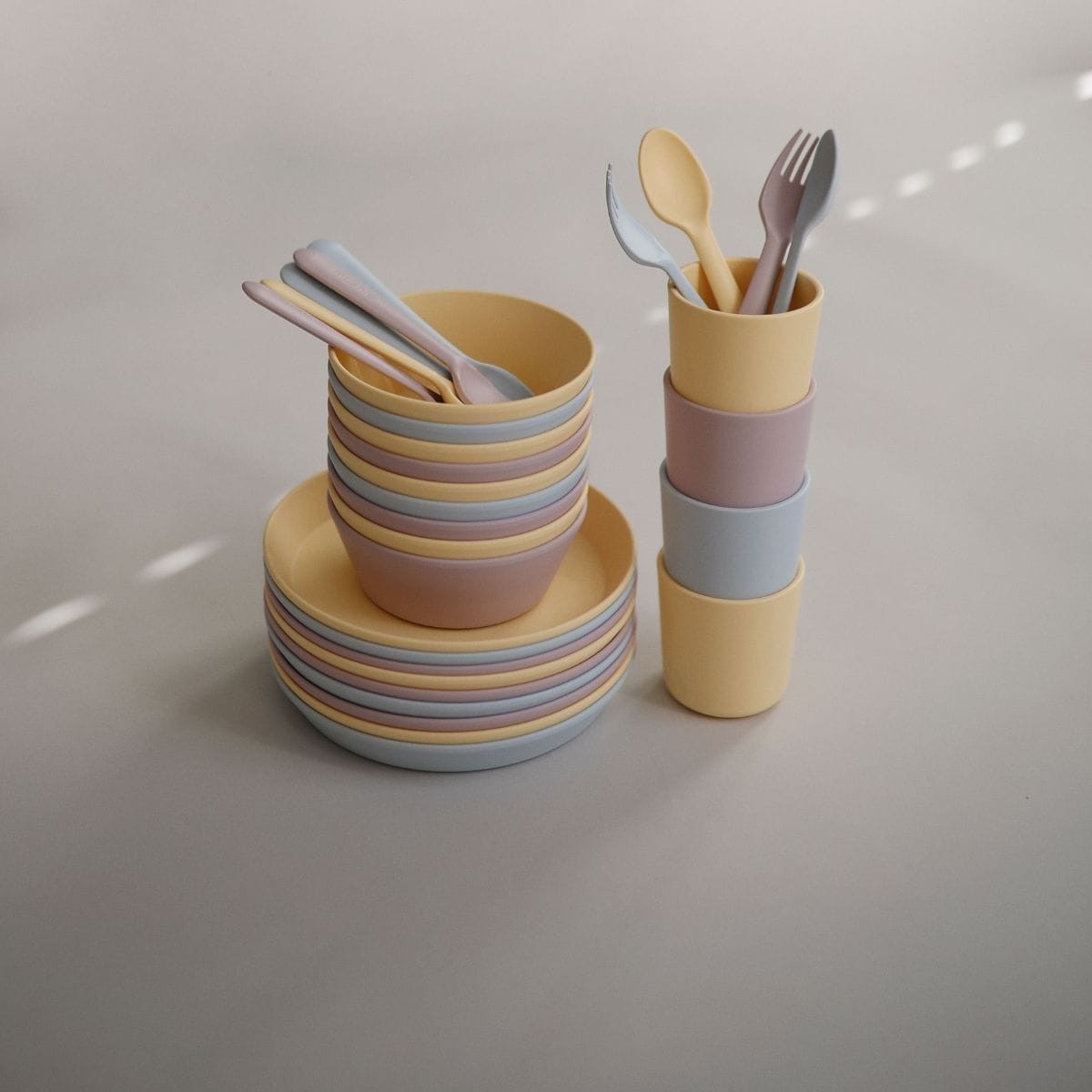 drinkbeker set, pale daffodil - MUSHIE