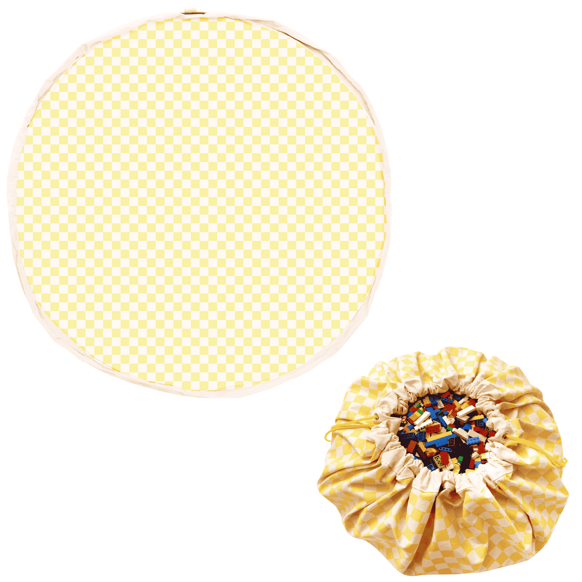 opbergzak/speelmat noomad, vichy yellow - PLAY & GO