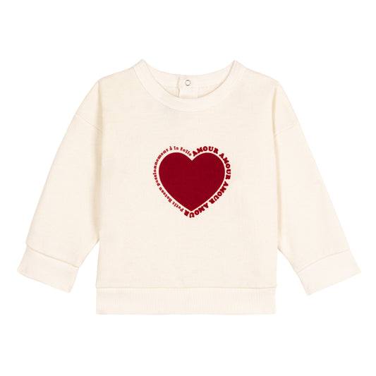 sweater katoen, amour - PETIT BATEAU