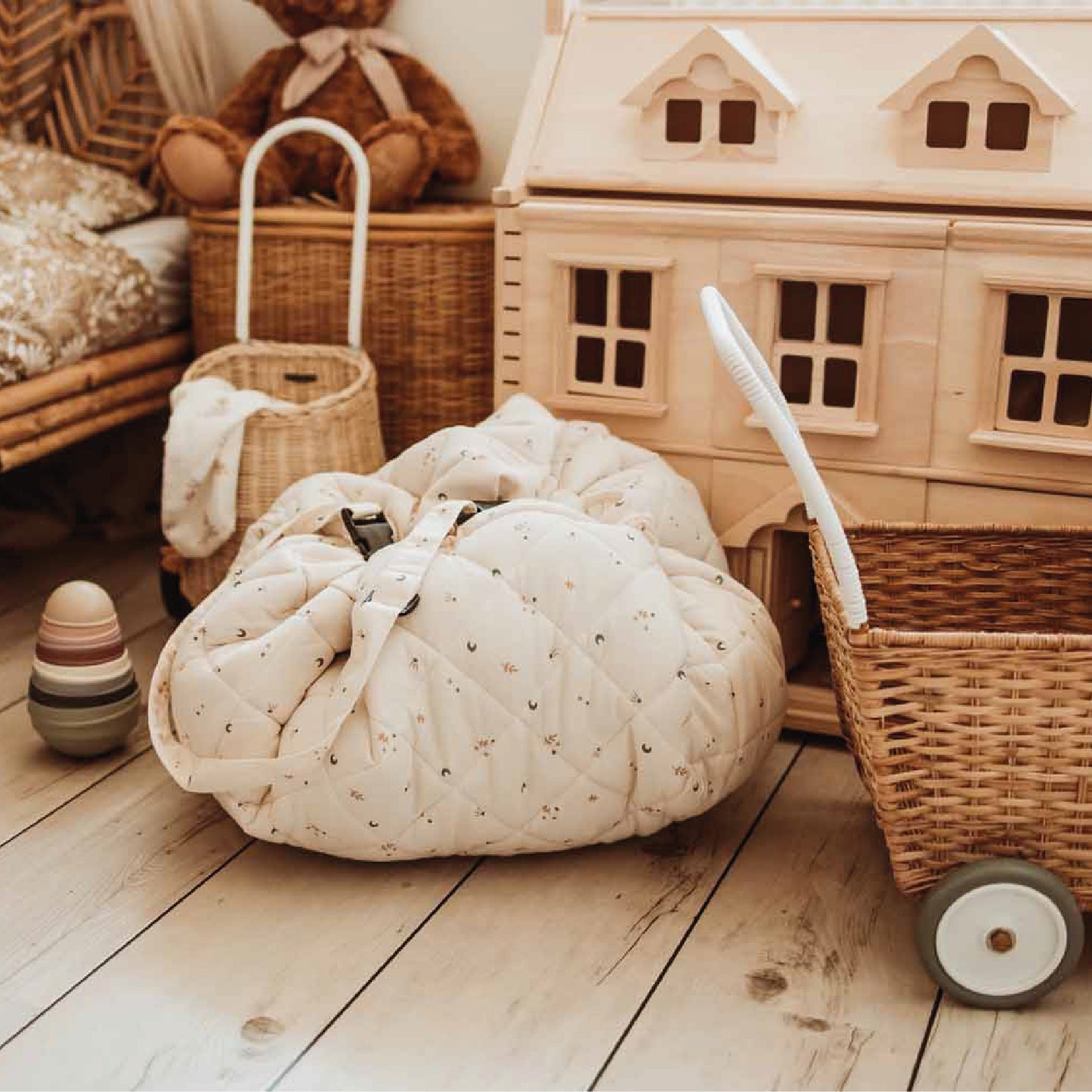 opbergzak/speelmat organic, soft moon – PLAY & GO