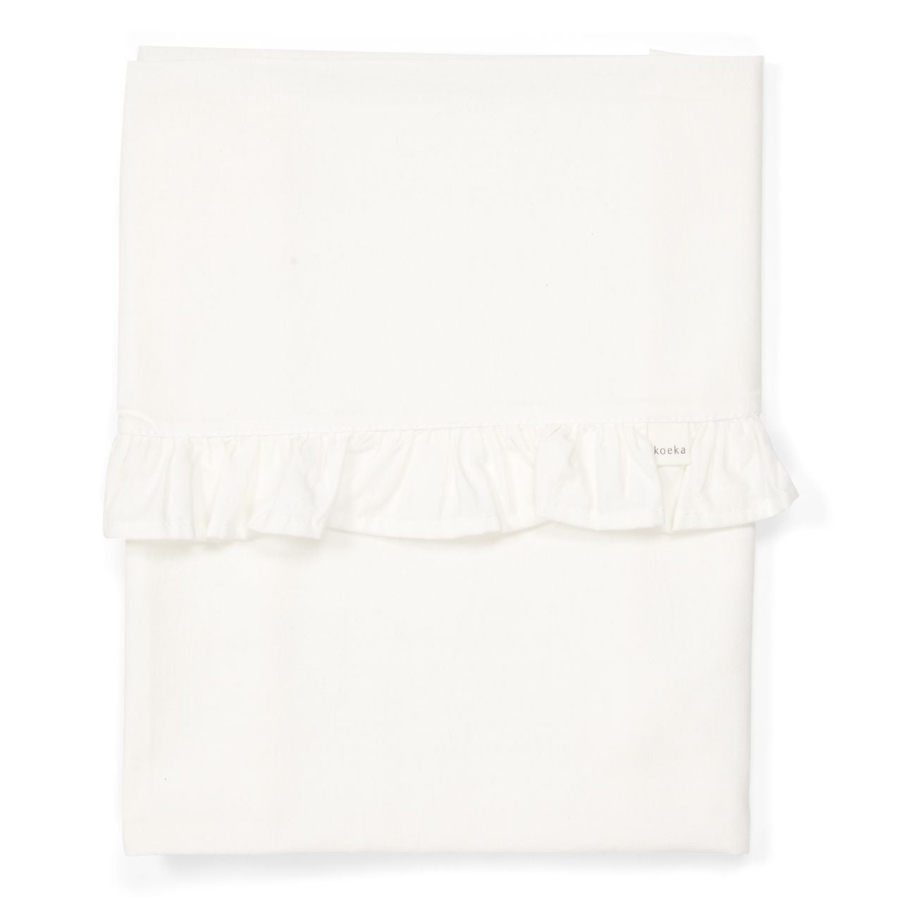 wieglaken ruffle, warm white - KOEKA