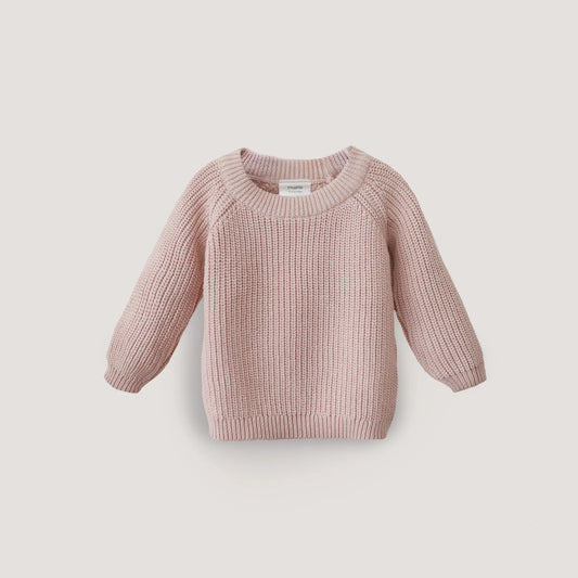 sweater chunky knit, blush - MUSHIE