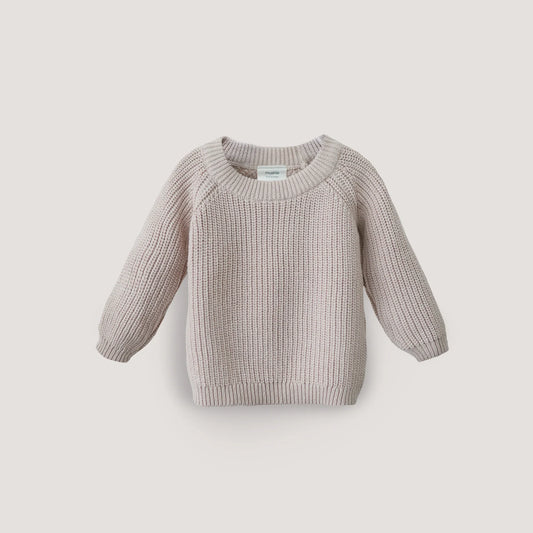 sweater chunky knit, beige - MUSHIE
