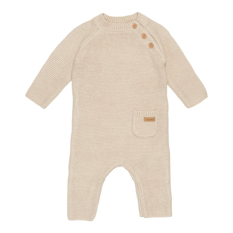 jumpsuit gebreid, sand - LITTLE DUTCH