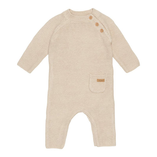 jumpsuit gebreid, sand - LITTLE DUTCH