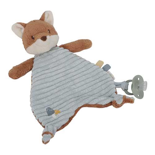 knuffeldoekje forest friends vos, blauw - LITTLE DUTCH