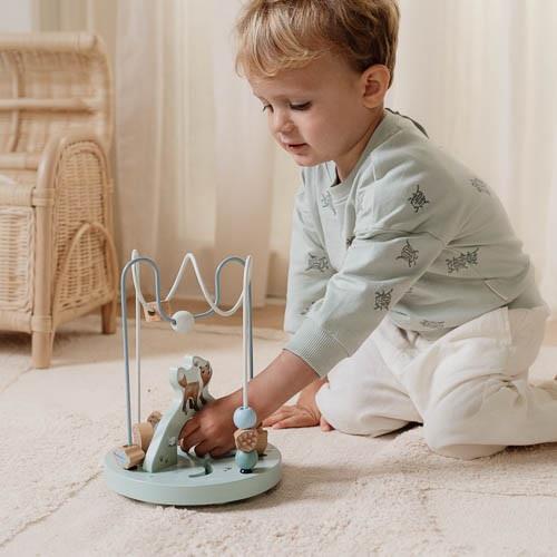 spelbaan met kralen forest friends, blauw - LITTLE DUTCH