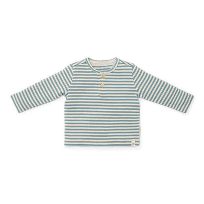 t-shirt lange mouw, stripes blue - LITTLE DUTCH