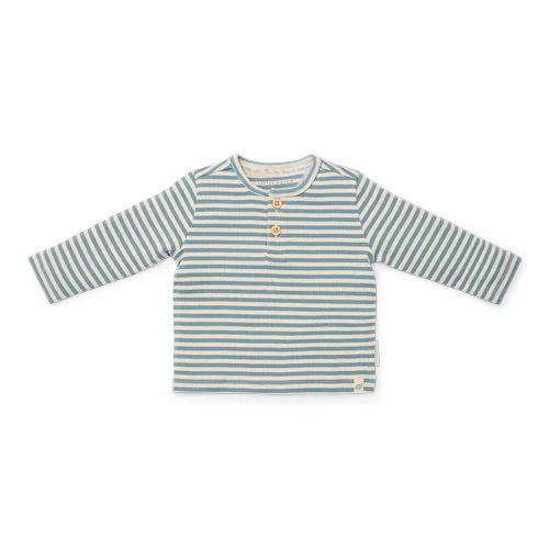 t-shirt lange mouw, stripes blue - LITTLE DUTCH