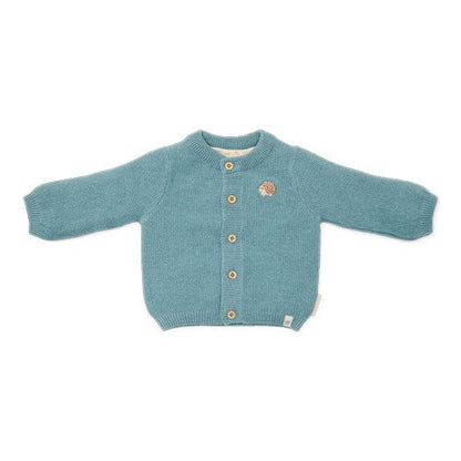 gebreid vestje forest friends, blue - LITTLE DUTCH