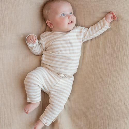 legging stripe, off white/sand - LITTLE DUTCH