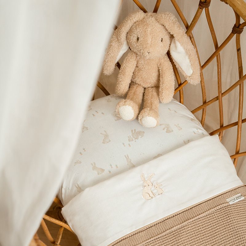 wieglaken geborduurd, baby bunny - LITTLE DUTCH
