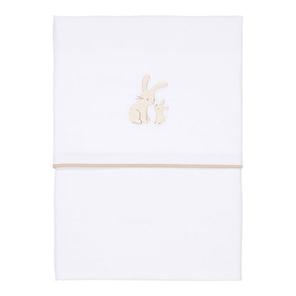 wieglaken geborduurd, baby bunny - LITTLE DUTCH