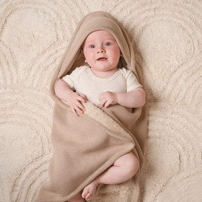 wikkeldeken gebreid, beige - LITTLE DUTCH
