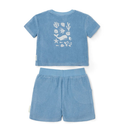 sweater+broek sealife, blue - LITTLE DUTCH