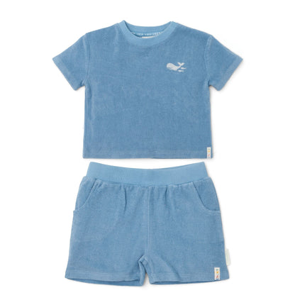 sweater+broek sealife, blue - LITTLE DUTCH