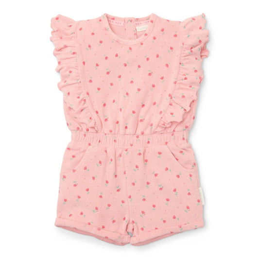 jumpsuit sunny flowers, blush pink - LITTLE DUTCH