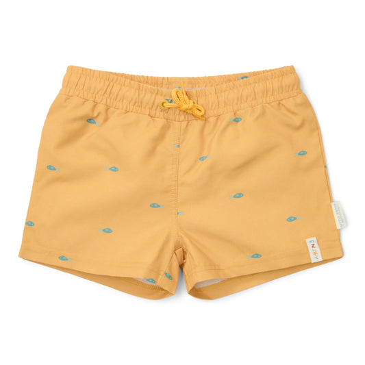 UV zwemshort seashells and stripes, yellow - LITTLE DUTCH