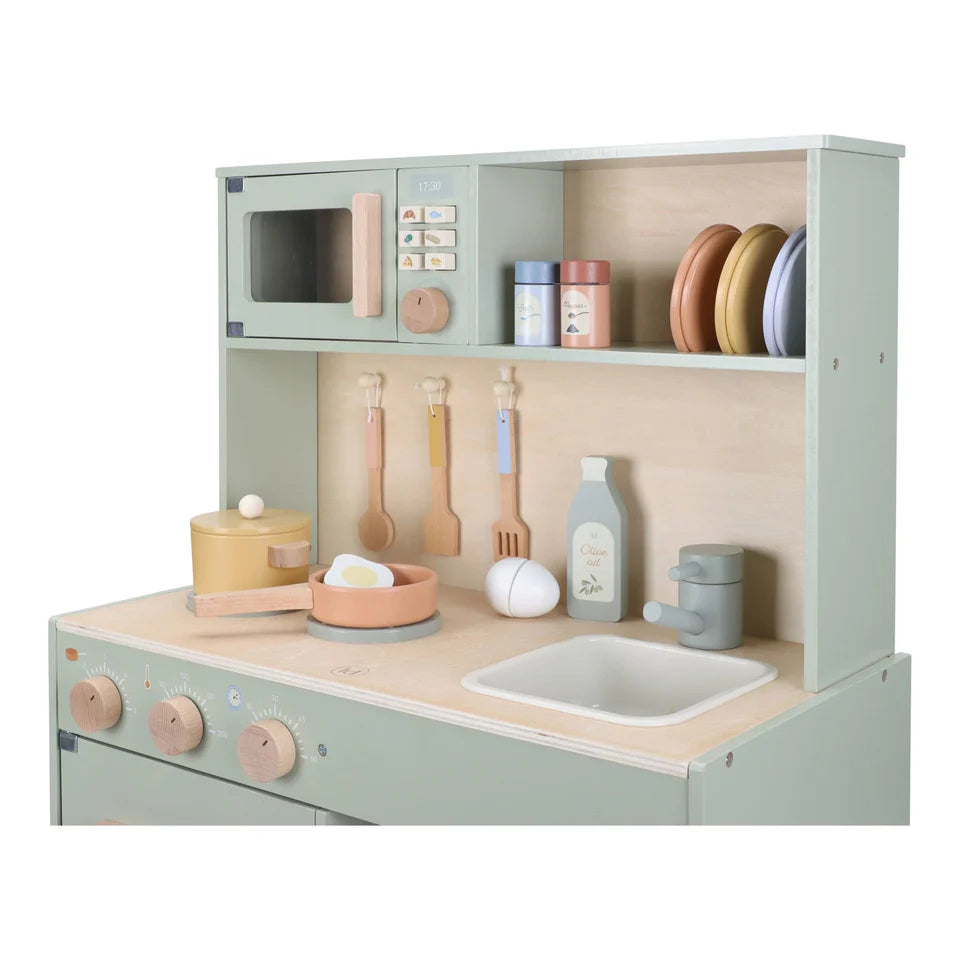 houten speelgoedkeuken FSC, mint - LITTLE DUTCH